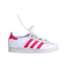 A White Sneakers from Adidas in size 7Y for girl. (Front View)