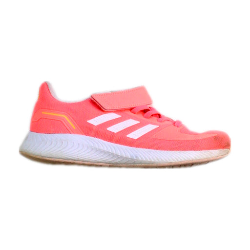 A Pink Sneakers from Adidas in size 7Y for girl. (Front View)