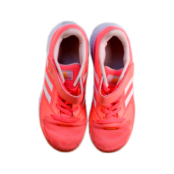 A Pink Sneakers from Adidas in size 7Y for girl. (Back View)