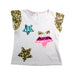 A White Short Sleeve Tops from Monsoon in size 5T for girl. (Front View)