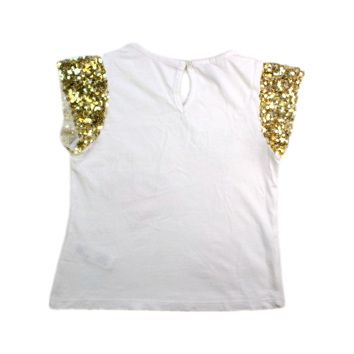 A White Short Sleeve Tops from Monsoon in size 5T for girl. (Back View)