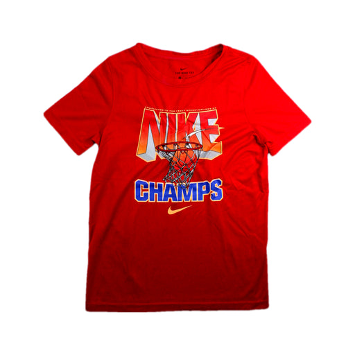 A Red Short Sleeve T Shirts from Nike in size 7Y for boy. (Front View)