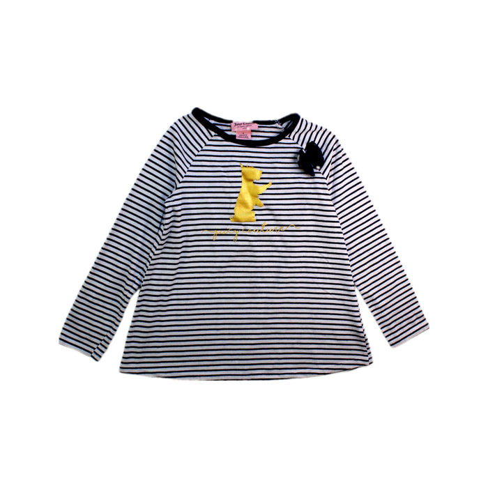 A Black Long Sleeve Tops from Juicy Couture in size 6T for girl. (Front View)