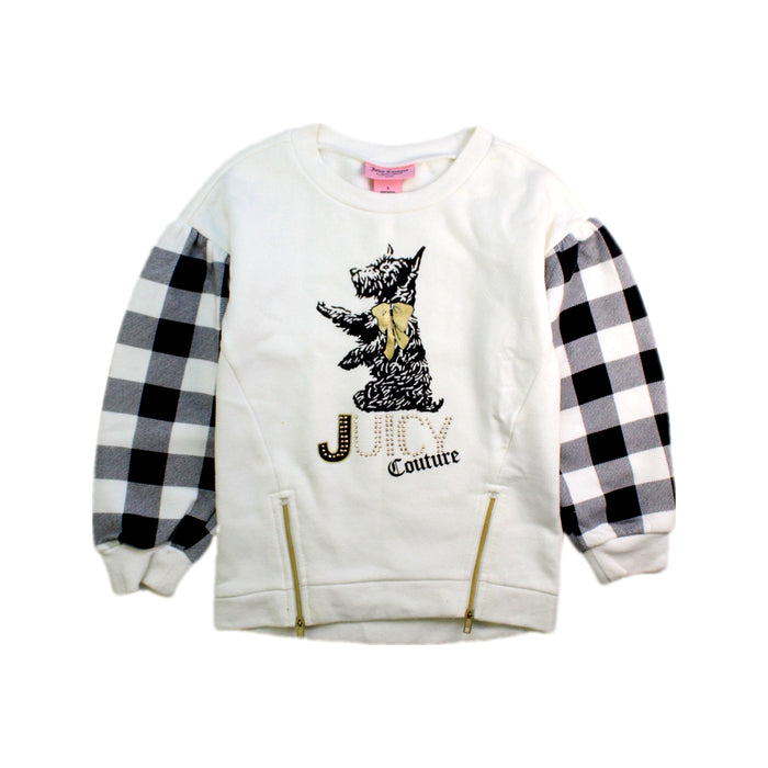 A White Crewneck Sweatshirts from Juicy Couture in size 5T for girl. (Front View)