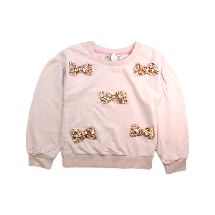 A Pink Crewneck Sweatshirts from Monsoon in size 5T for girl. (Front View)
