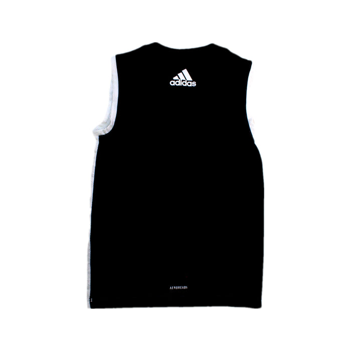 A White Sleeveless T Shirts from Adidas in size 10Y for boy. (Back View)