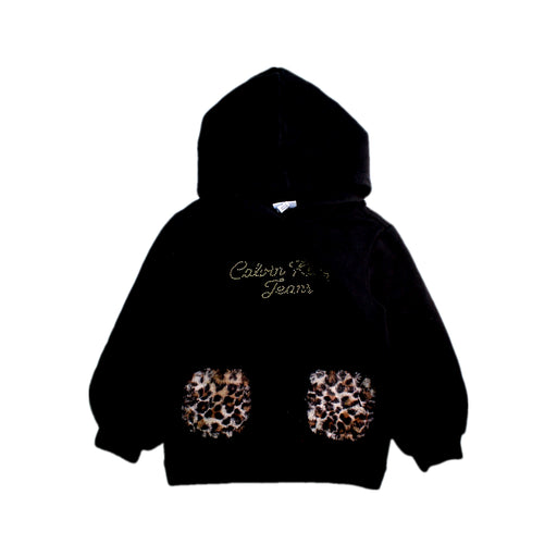 A Black Hooded Sweatshirts from Calvin Klein in size 5T for girl. (Front View)