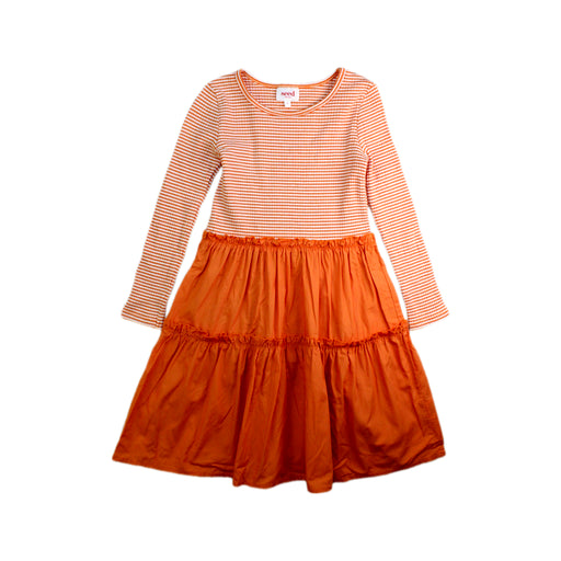 A Orange Long Sleeve Dresses from Seed in size 5T for girl. (Front View)