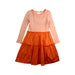 A Orange Long Sleeve Dresses from Seed in size 5T for girl. (Front View)