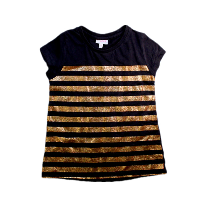 A Black Short Sleeve T Shirts from Seed in size 5T for girl. (Front View)