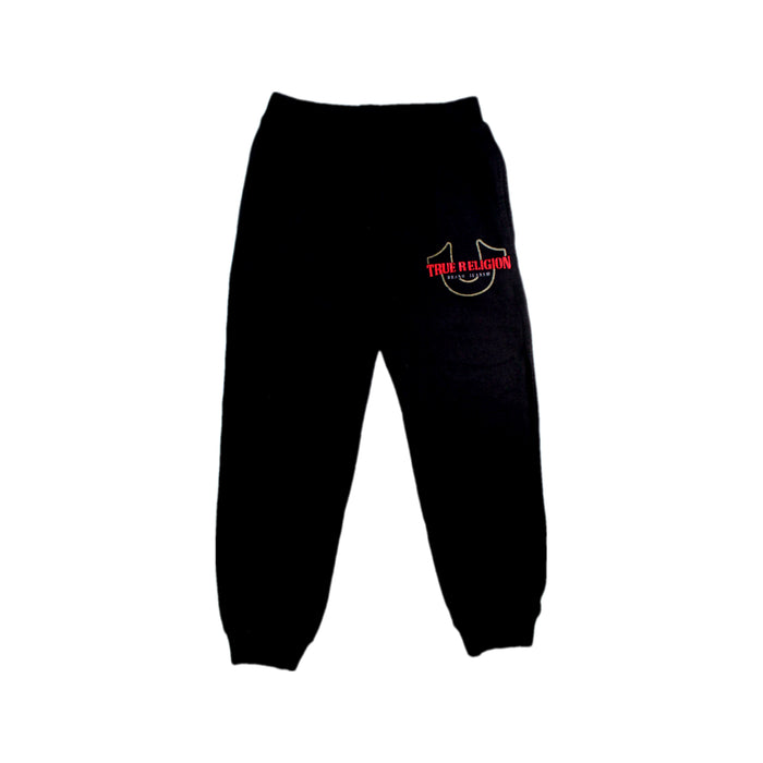 A Black Sweatpants from True Religion in size 6T for boy. (Front View)