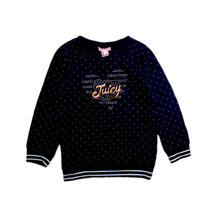 A Navy Crewneck Sweatshirts from Juicy Couture in size 5T for girl. (Front View)