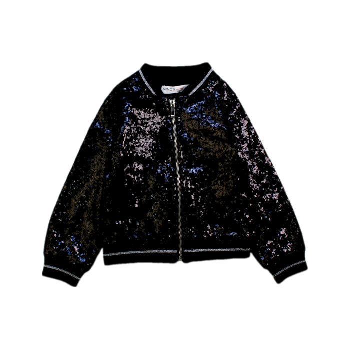 A Black Lightweight Jackets from Minoti in size 3T for girl. (Front View)