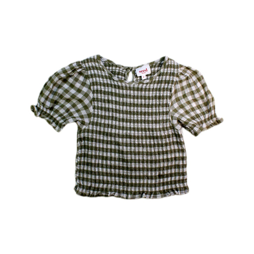 A Green Short Sleeve Tops from Seed in size 6T for girl. (Front View)