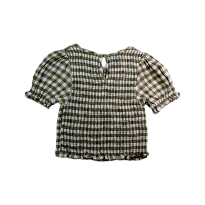 A Green Short Sleeve Tops from Seed in size 6T for girl. (Back View)