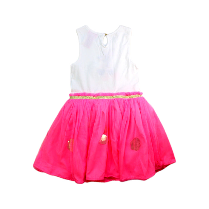 A White Sleeveless Dresses from Isaac Mizrahi in size 5T for girl. (Back View)