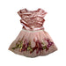 A Pink Short Sleeve Dresses from Monsoon in size 5T for girl. (Front View)