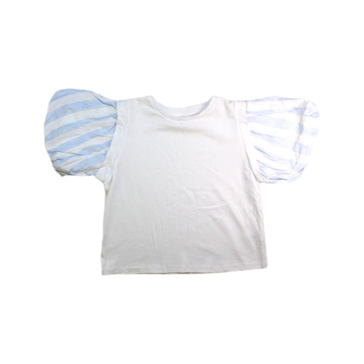 A White Short Sleeve Tops from Seed in size 5T for girl. (Front View)
