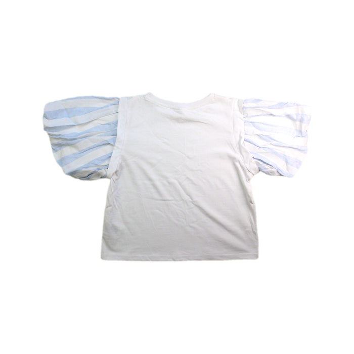 A White Short Sleeve Tops from Seed in size 5T for girl. (Back View)