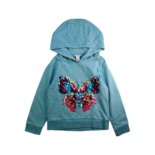 A Blue Hooded Sweatshirts from Monsoon in size 5T for girl. (Front View)