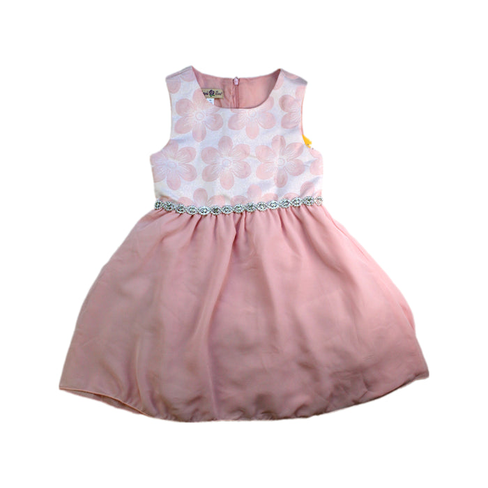 A Pink Sleeveless Dresses from Purple Rose in size 6T for girl. (Front View)