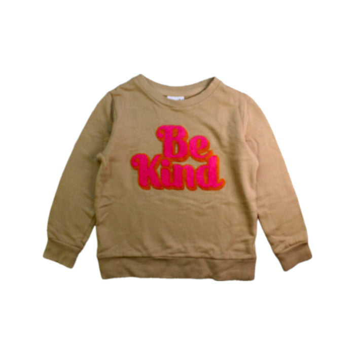 A Beige Crewneck Sweatshirts from Seed in size 5T for girl. (Front View)