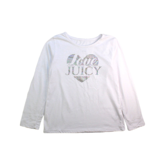 A White Long Sleeve T Shirts from Juicy Couture in size 6T for girl. (Front View)