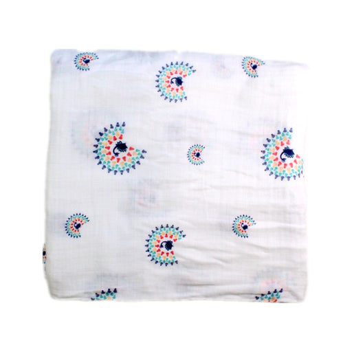 A White Swaddles from Malabar Baby in size 0-3M for neutral. (Front View)