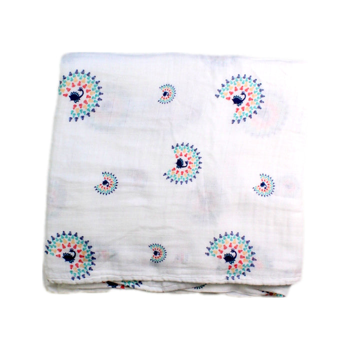 A White Swaddles from Malabar Baby in size 0-3M for neutral. (Back View)