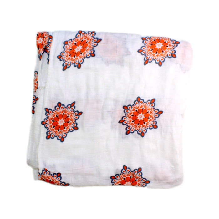 A White Swaddles from Aden & Anais in size 0-3M for neutral. (Front View)