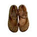 A Gold Flats from Mini Melissa in size 7Y for girl. (Back View)