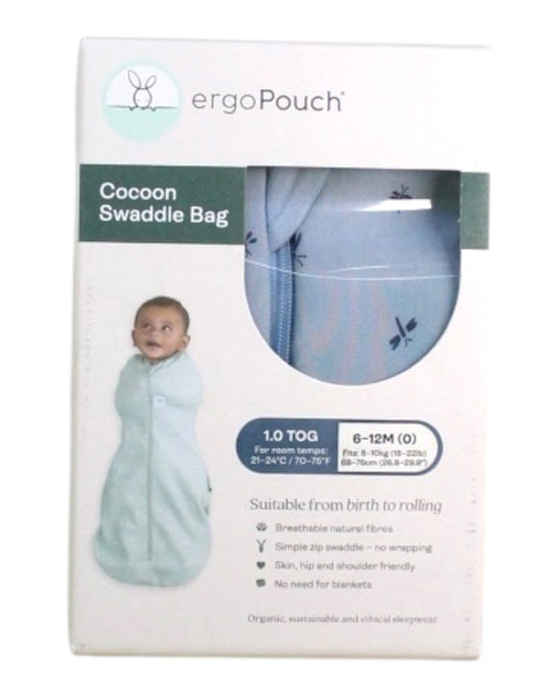 A Grey Sleepsacs from ErgoPouch in size 6-12M for neutral. (Front View)