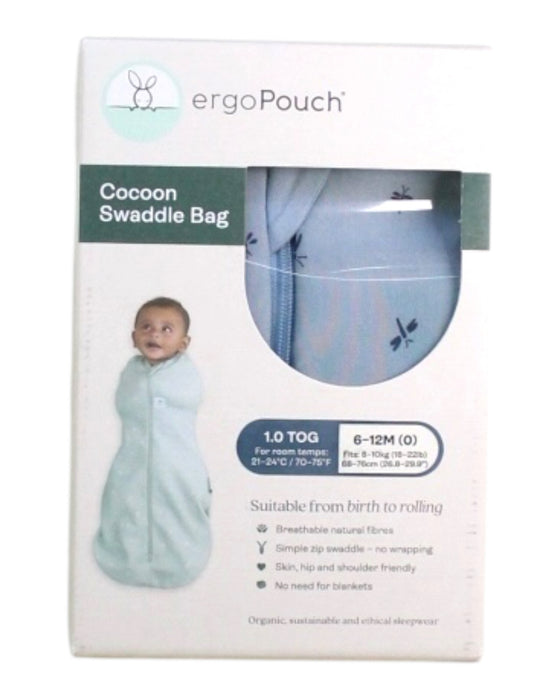 A Grey Sleepsacs from ErgoPouch in size 6-12M for neutral. (Front View)
