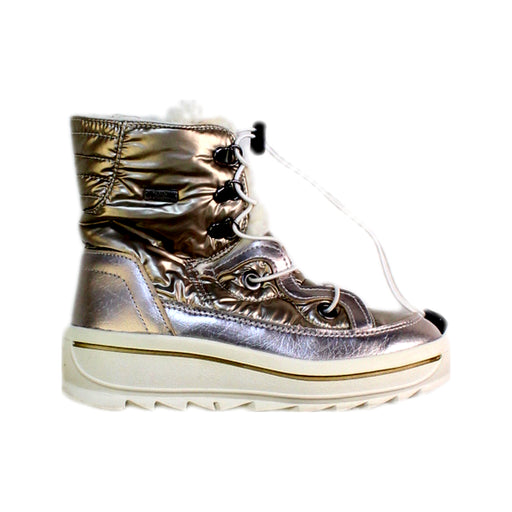 A Silver Winter Boots from Pajar in size 7Y for girl. (Front View)