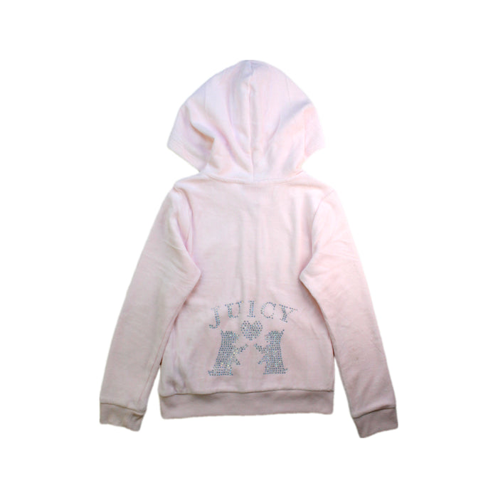 A White Hooded Sweatshirts from Juicy Couture in size 6T for girl. (Back View)