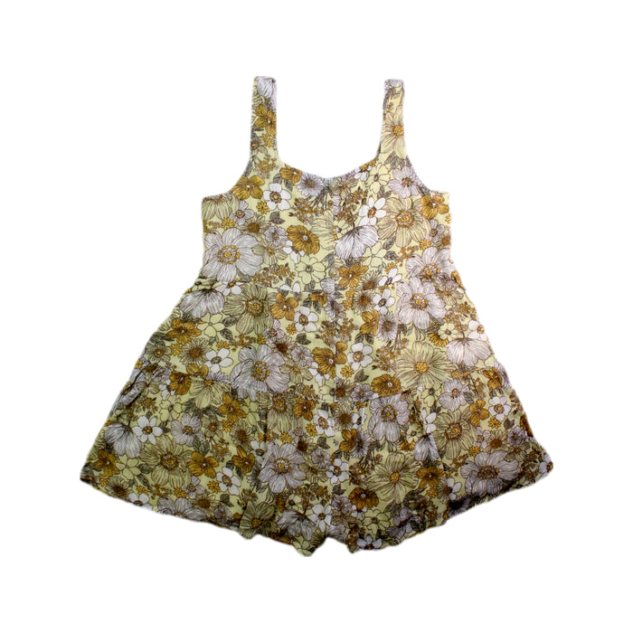 A Yellow Sleeveless Rompers from Abercrombie & Fitch in size 7Y for girl. (Front View)
