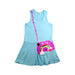 A Blue Sleeveless Dresses from Baby Sara in size 5T for girl. (Front View)