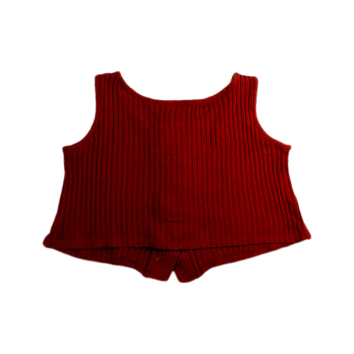 A Red Sleeveless Tops from Seed in size 4T for girl. (Back View)