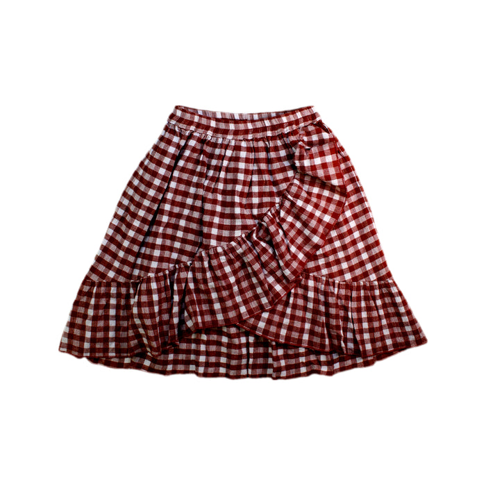 A Red Mid Skirts from Seed in size 5T for girl. (Front View)
