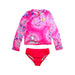 A Pink Rash Guards from Betsey Johnson in size 5T for girl. (Front View)