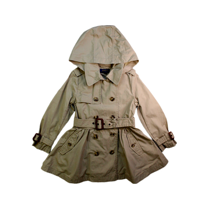 A Beige Coats from Polo Ralph Lauren in size 4T for girl. (Front View)