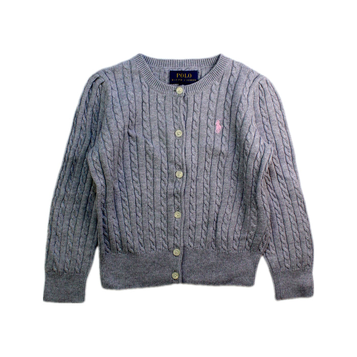A Grey Cardigans from Polo Ralph Lauren in size 3T for girl. (Front View)