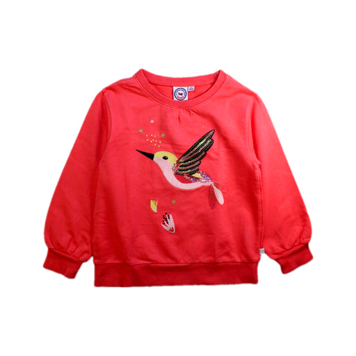A Red Crewneck Sweatshirts from La Compagnie des Petits in size 5T for girl. (Front View)