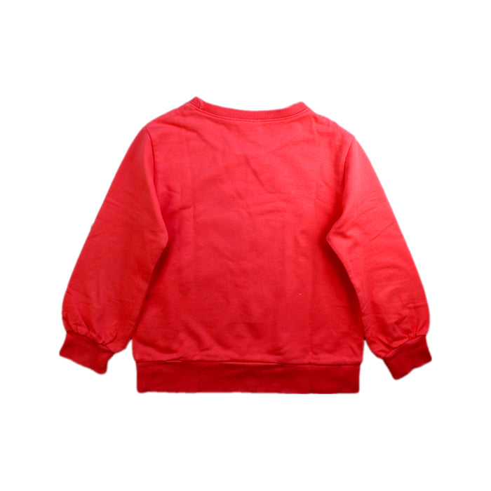 A Red Crewneck Sweatshirts from La Compagnie des Petits in size 5T for girl. (Back View)