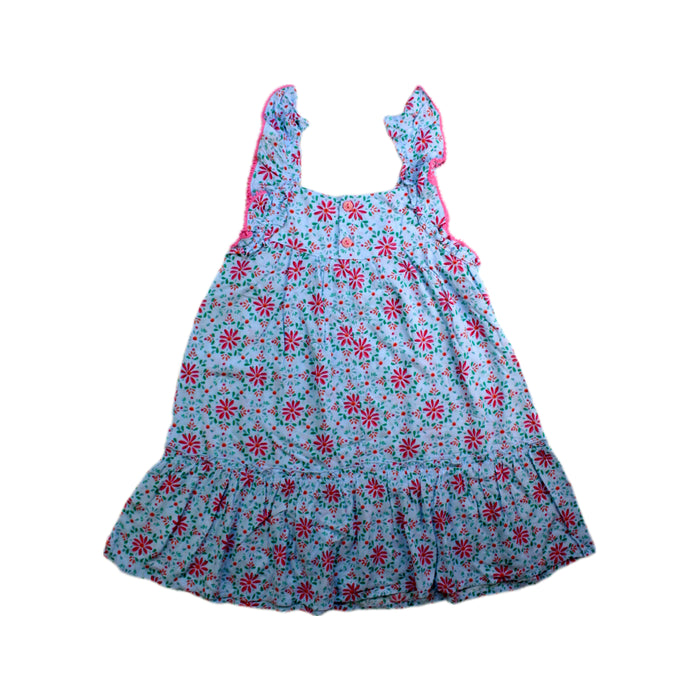 A Blue Sleeveless Dresses from La Compagnie des Petits in size 5T for girl. (Back View)