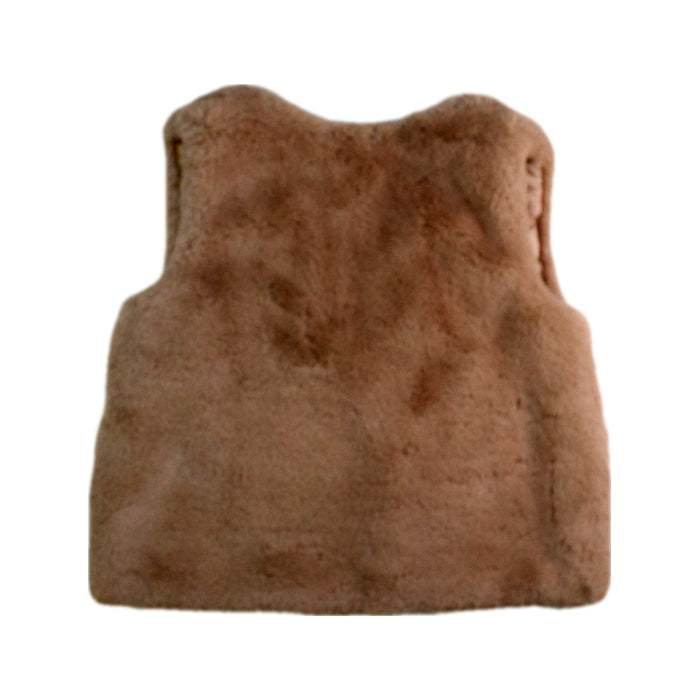 A Beige Outerwear Vests from Momonittu in size 4T for girl. (Back View)