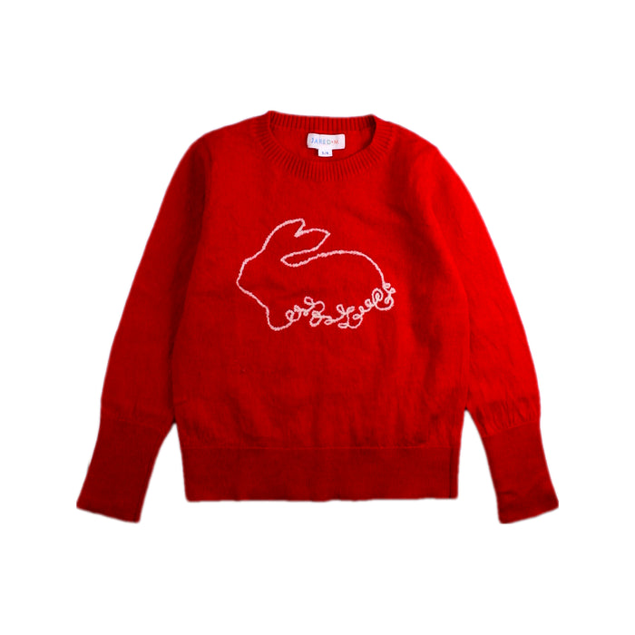 A Red Knit Sweaters from Jared.M in size 5T for girl. (Front View)