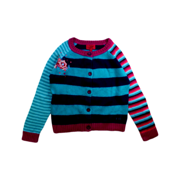 A Multicolour Cardigans from La Compagnie des Petits in size 5T for girl. (Front View)