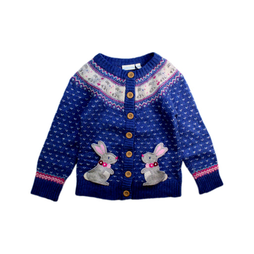 A Blue Cardigans from Jojo Maman Bébé in size 5T for girl. (Front View)