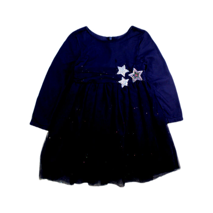 A Navy Long Sleeve Dresses from Billieblush in size 4T for girl. (Front View)